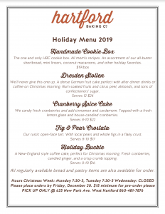 Holiday Menu